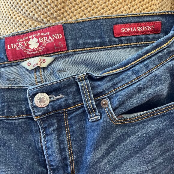 Lucky Brand Womens Blue Jeans - Sofia Straight Size‎ 6/28 Medium Wash Denim - Picture 8 of 10